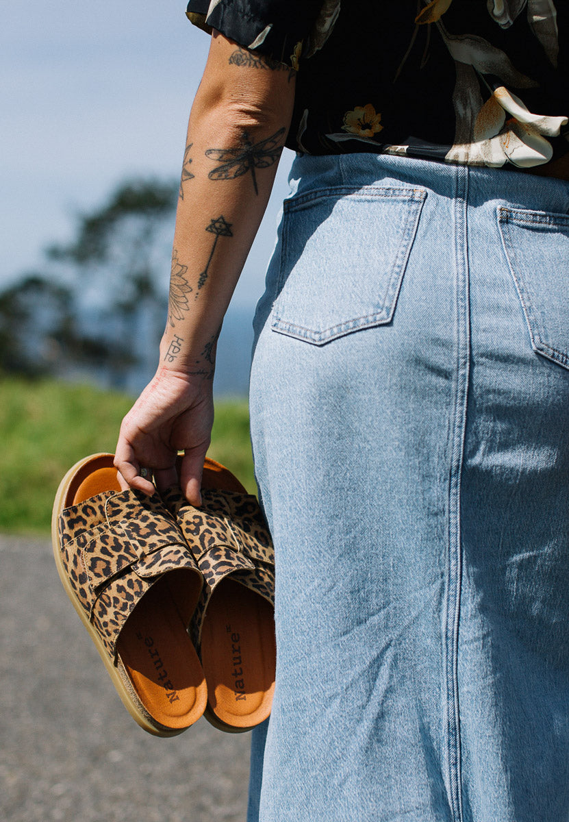 Katrine Suede Print w Natural Sole